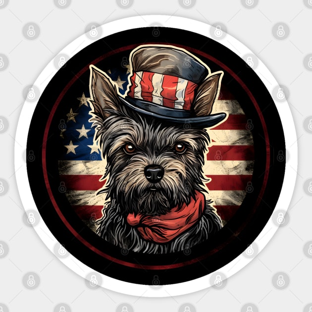 Patriotic Cairn Terrier Sticker by NatashaCuteShop